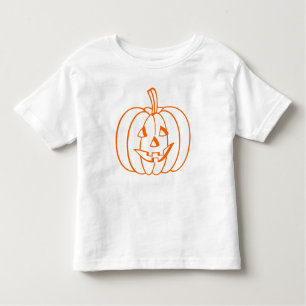 Orange Jack-O-Lantern Halloween Pumpkin-Kontur Kleinkind T-shirt