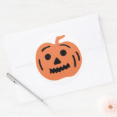 Orange Jack-O-Lantern Halloween Pumpkin Runder Aufkleber (Umschlag)