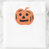 Orange Jack-O-Lantern Halloween Pumpkin Runder Aufkleber (Tasche)