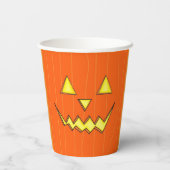 Orange Jack-O-Lantern Party Cups zu Halloween Pappbecher (Rückseite)
