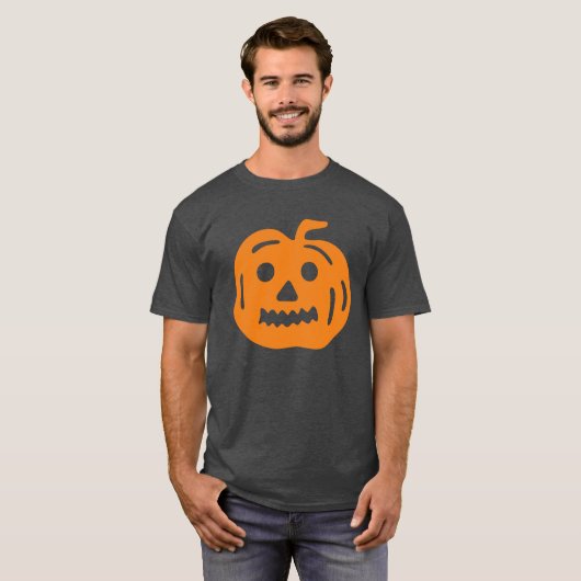 Orange Jack-O-Lantern Pumpkin Halloween Shirt (Vorne ganz)
