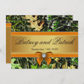 Orange Jagd-Themed Einladung (Vorne/Hinten)