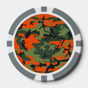 Orange Jäger-Tarnung Pokerchips