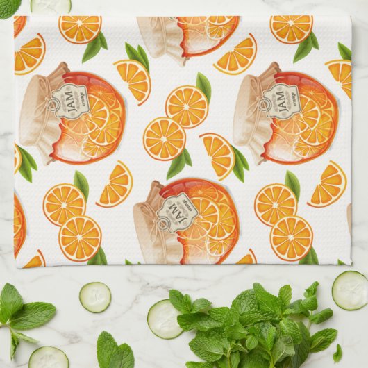 Orange Jam Geschirrtuch (Gefaltet)