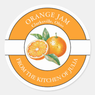 Orange Jam Label Runder Aufkleber