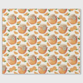 Orange Jam Pattern Geschenkpapier (Flach)