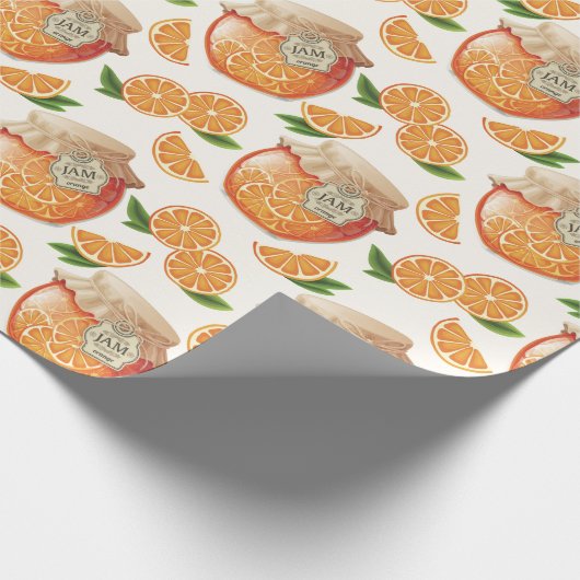 Orange Jam Pattern Geschenkpapier (Ecke)