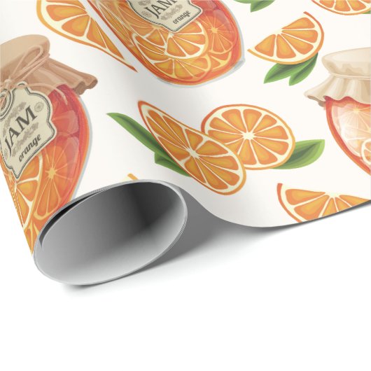 Orange Jam Pattern Geschenkpapier (Rolleneckpunkt)