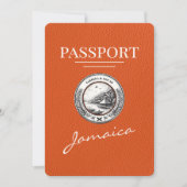 Orange Jamaica Passport Save the Date (Vorderseite)