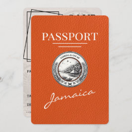 Orange Jamaica Passport Save the Date