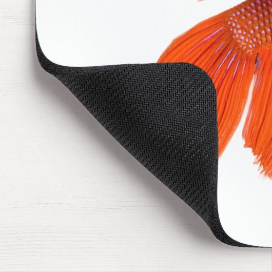 Orange Japanese Fighting Siamese Betta Fish Mousepad (Ecke)