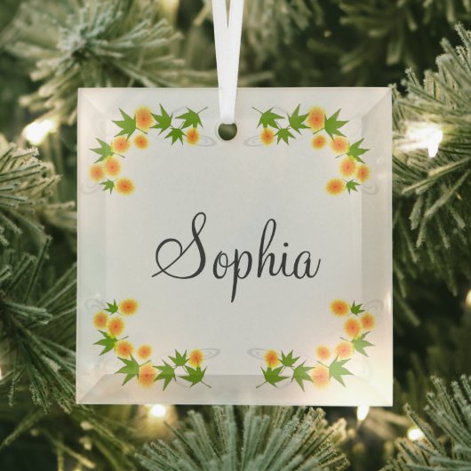 Orange japanische Blume Ornament Aus Glas (Insitu)