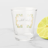 Orange japanische Blume Schnapsglas (Rückseite)