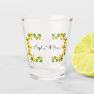 Orange japanische Blume Schnapsglas