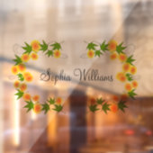 Orange japanische Blume weiß Fensteraufkleber (Blatt 2)