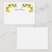 Orange japanische Blume weiß Mitteilungskarte (Vorne/Hinten)