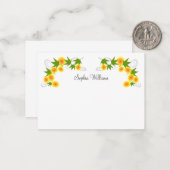 Orange japanische Blume weiß Mitteilungskarte (Vorderseite/Rückseite Beispiel)