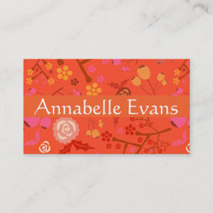 Orange Japanisches Muster personalisieren Visitenkarte