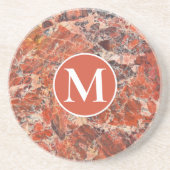 Orange Jasper Stone Pattern Monogram Getränkeuntersetzer (Vorne)