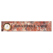 Orange Jasper Stone Schreibtisch Namensschild mit  Namensplakette (Vorderseite)