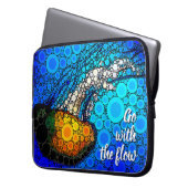 Orange Jellyfish Blauer Ozean Go with Flow Cool Laptopschutzhülle (Vorderseite Links)