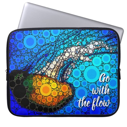Orange Jellyfish Blauer Ozean Go with Flow Cool Laptopschutzhülle (Vorderseite)