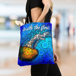 Orange Jellyfish Blauer Ozean Go with Flow Tasche