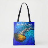 Orange Jellyfish Blauer Ozean Go with Flow Tasche (Vorderseite)