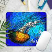 Orange Jellyfish Blue Ocean Go mit Flow Script Mousepad