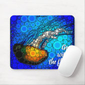 Orange Jellyfish Blue Ocean Go mit Flow Script Mousepad (Mit Mouse)