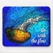 Orange Jellyfish Blue Ocean Go mit Flow Script Mousepad (Vorne)