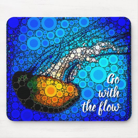 Orange Jellyfish Blue Ocean Go mit Flow Script Mousepad (Vorne)
