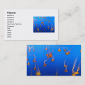 Orange Jellyfish Business Card Visitenkarte (Vorne/Hinten)
