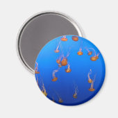 Orange Jellyfish Magnet (Vorderseite/Rückseite)