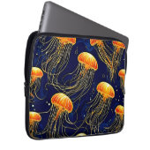 Orange Jellyfish Muster Kunst Laptopschutzhülle (Vorne Rechts)