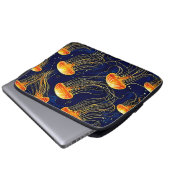 Orange Jellyfish Muster Kunst Laptopschutzhülle (Vorne Knopf)
