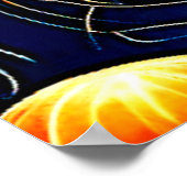 Orange Jellyfish Muster Kunst Poster (Ecke)