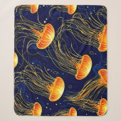 Orange Jellyfish Muster Kunst Sherpadecke (Vorderseite)