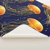 Orange Jellyfish Muster Kunst Sherpadecke (3/4)