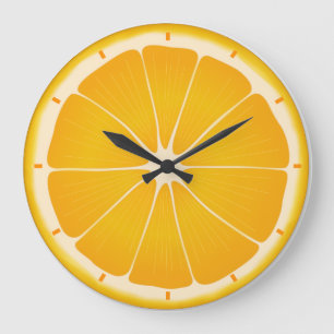 Orange Juice Clock Große Wanduhr