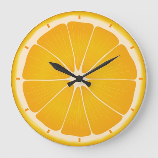 Orange Juice Clock Große Wanduhr (Vorderseite)