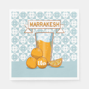 Orange Juice Marrakesch Marokko Serviette