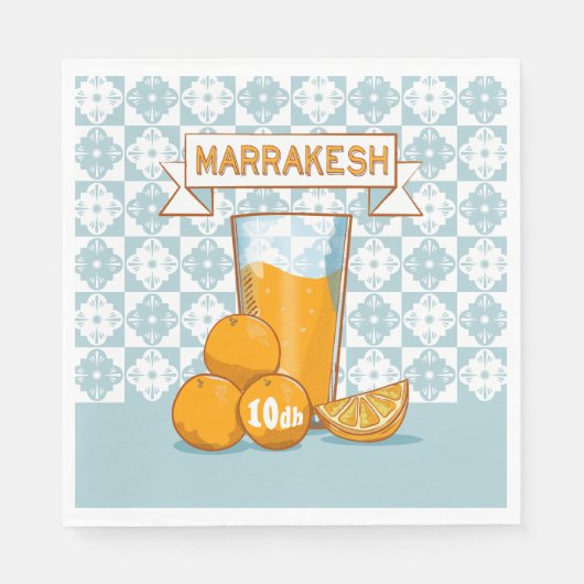 Orange Juice Marrakesch Marokko Serviette (Vorderseite)