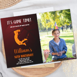 Orange Jump Basketball Einladung zum Geburtstag