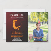 Orange Jump Basketball Einladung zum Geburtstag (Vorderseite)