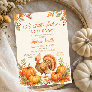 Orange Junge Truthahn Baby Shower Einladung
