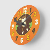 Orange Jungle Safari Monkey Wall Clock Runde Wanduhr (Winkel)