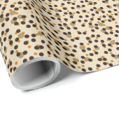orange, Kaffeebohnen und beige Punkte Geschenkpapier (Rolleneckpunkt)
