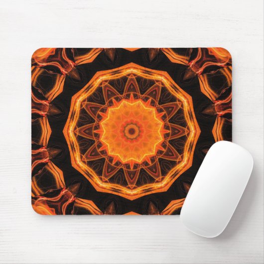 Orange Kaleidoskop 01 Mousepad (Mit Mouse)