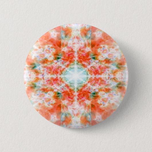 Orange Kaleidoskop Button (Vorderseite)